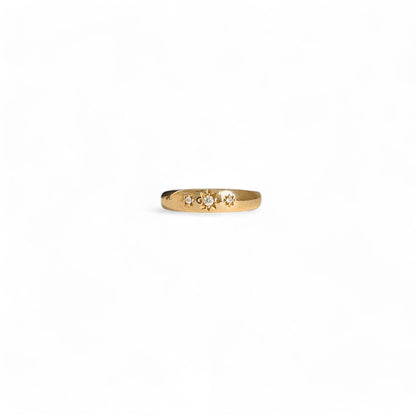 14k Triple Star Diamond Ring - ALIZETI FINE