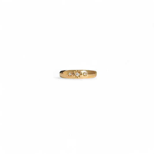 14k Triple Star Diamond Ring - ALIZETI FINE