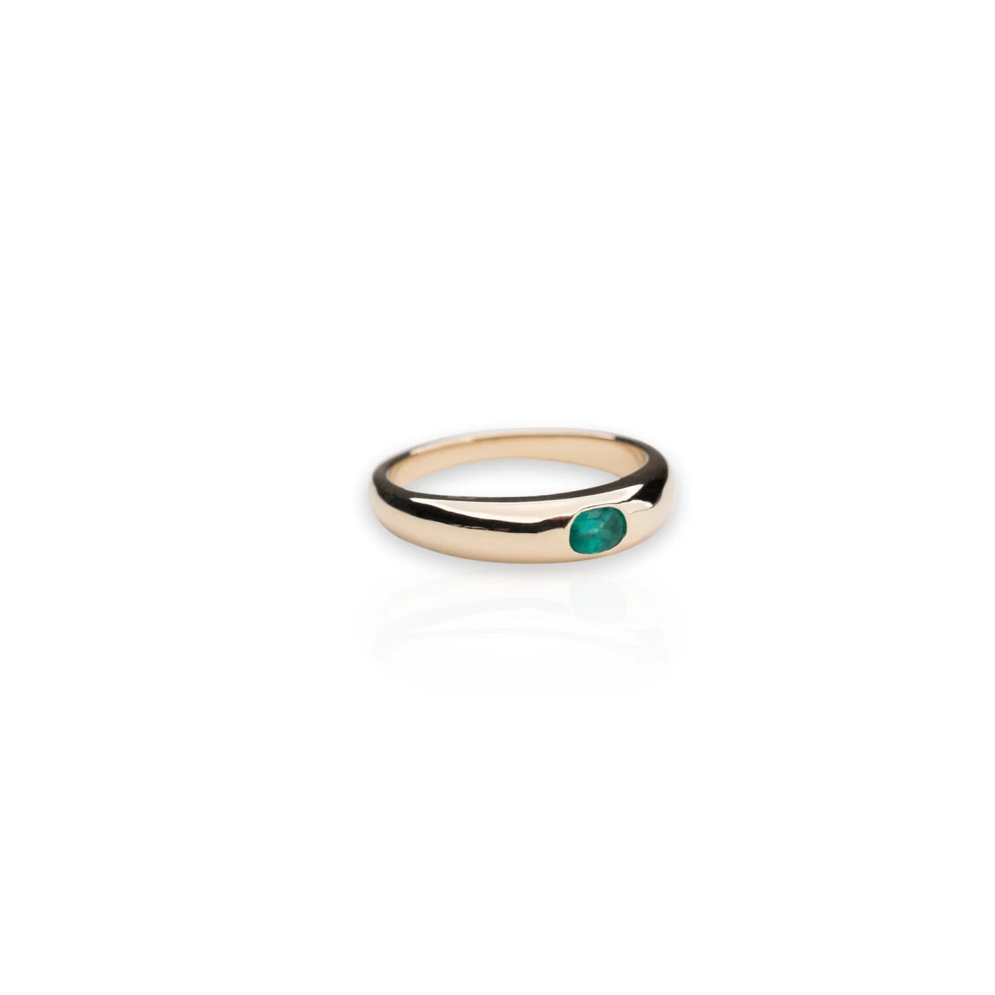 Emerald Signet Dome Ring