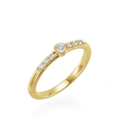 Moonstone & Diamond Stacking Ring