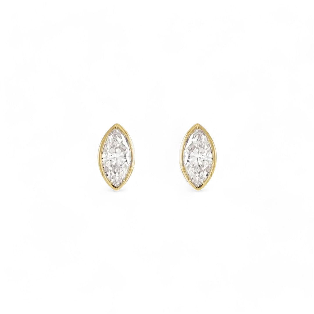 Natural Diamond Marquise Solitaire Earrings