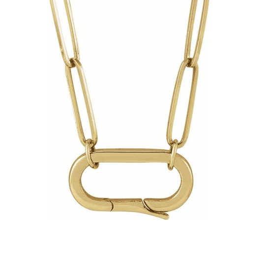 Gold Flat Link Charm Necklace - ALIZETI FINE