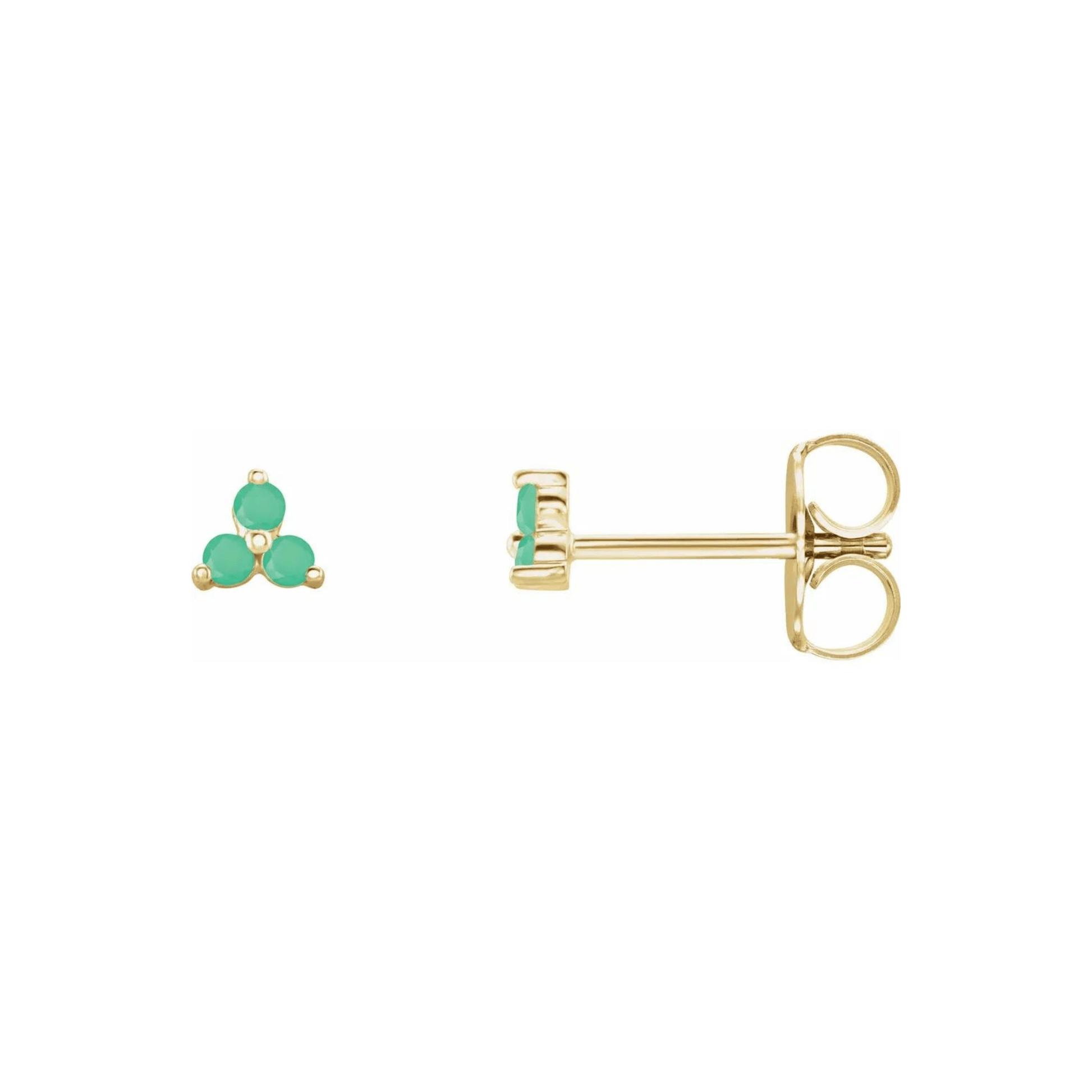 "Little Clovers" Natural Green Chrysoprase Earrings - ALIZETI FINE