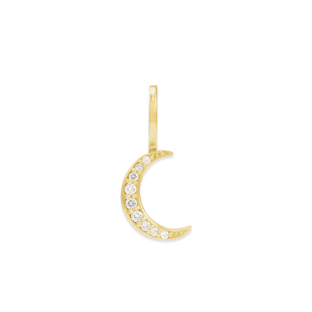 Natural Diamond Crescent Moon Pendant - ALIZETI FINE