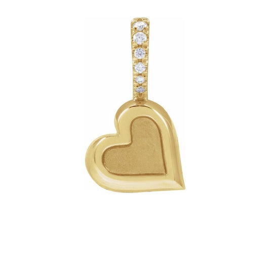 Natural Diamond Engravable Heart Pendant - ALIZETI FINE