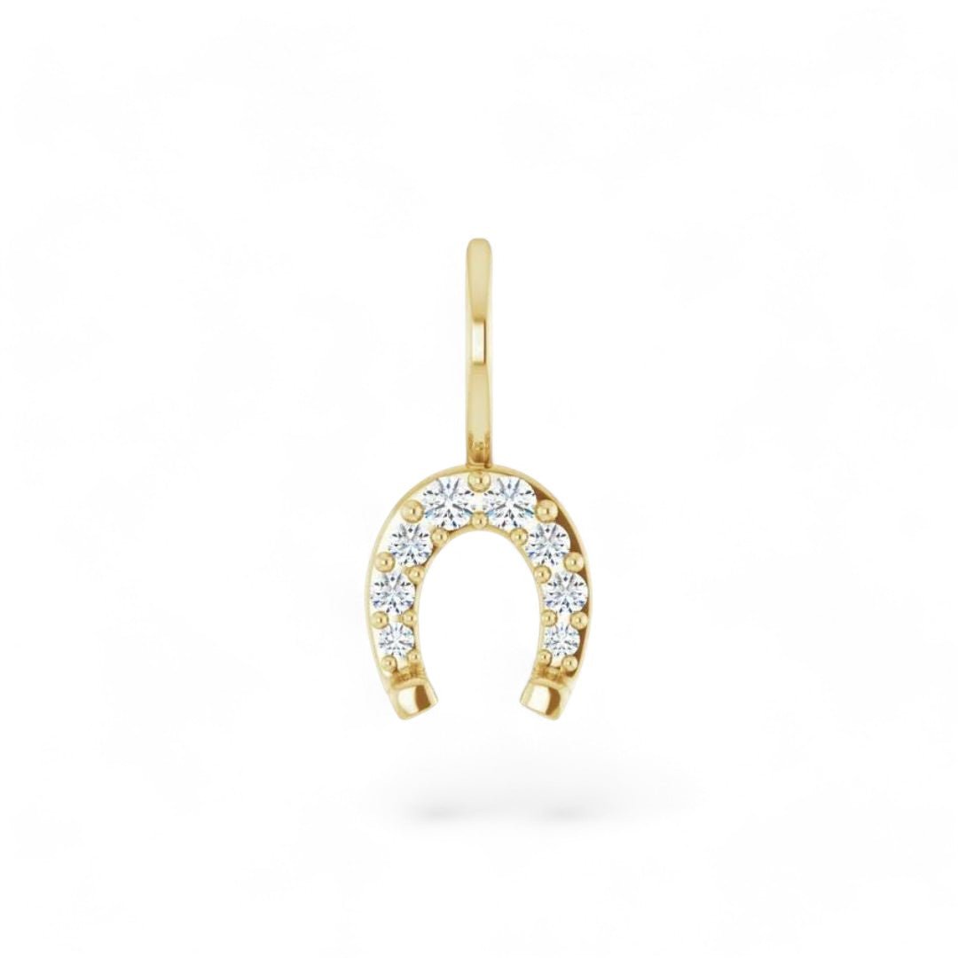 Natural Diamond Horseshoe Pendant - ALIZETI FINE