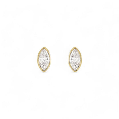 Natural Diamond Marquise Solitaire Earrings - ALIZETI FINE