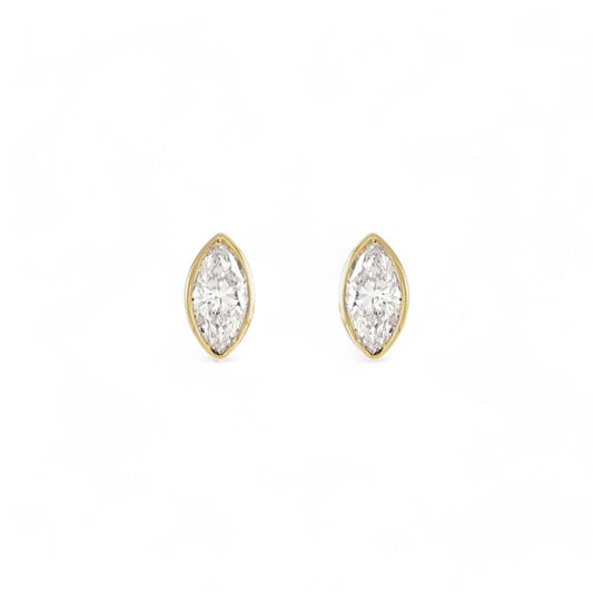 Natural Diamond Marquise Solitaire Earrings - ALIZETI FINE