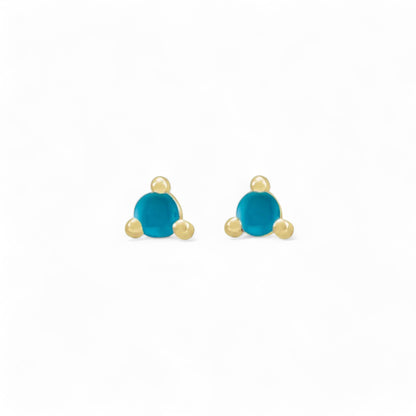 Natural Turquoise Stud Earrings - ALIZETI FINE