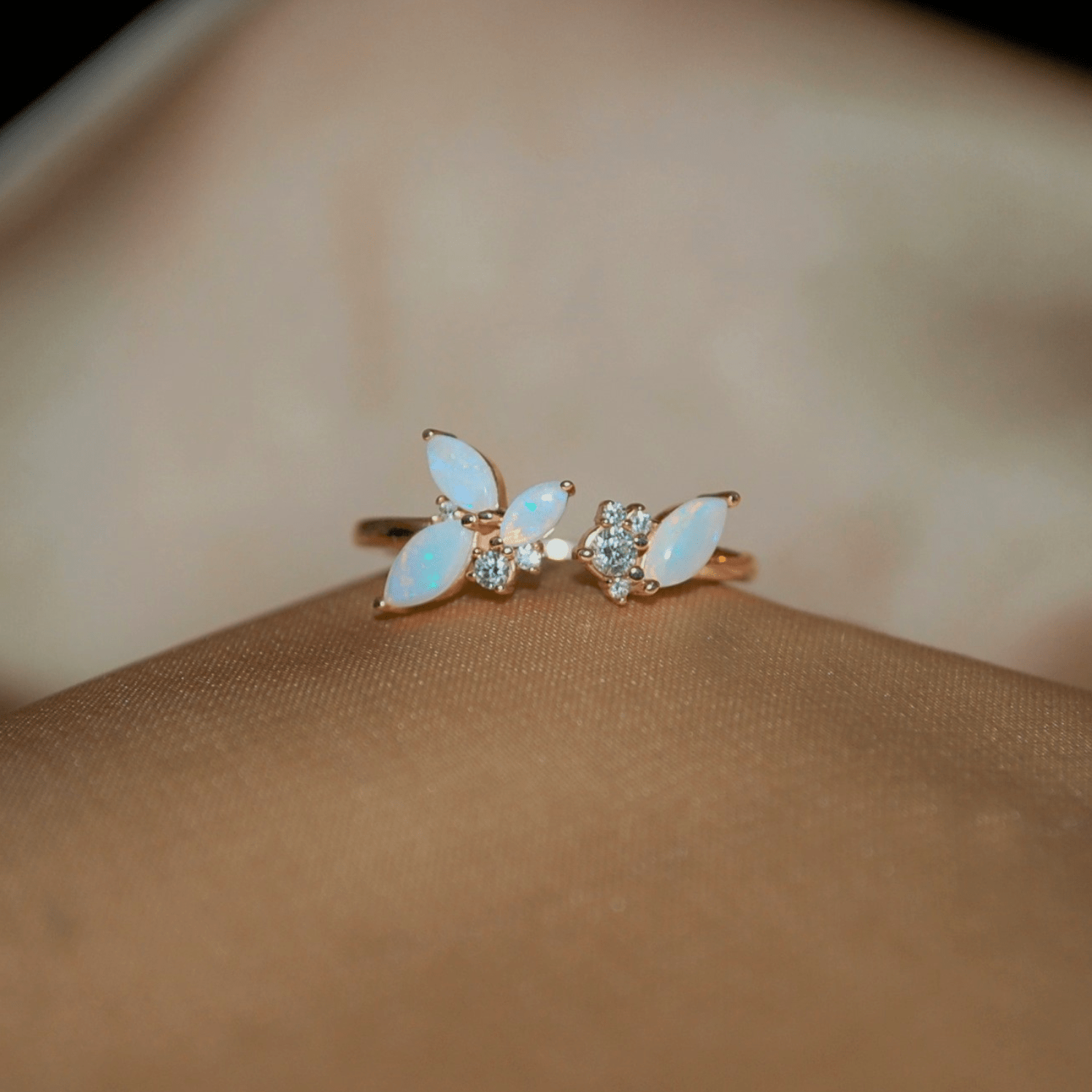 Opal Marquise & Diamond Ring - ALIZETI FINE