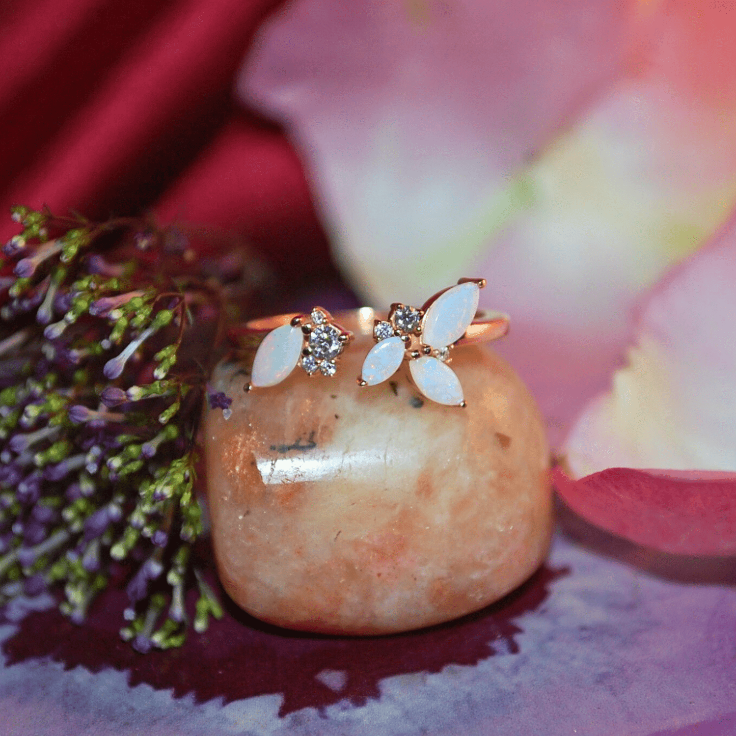 Opal Marquise & Diamond Ring - ALIZETI FINE