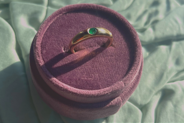 Emerald Signet Dome Ring