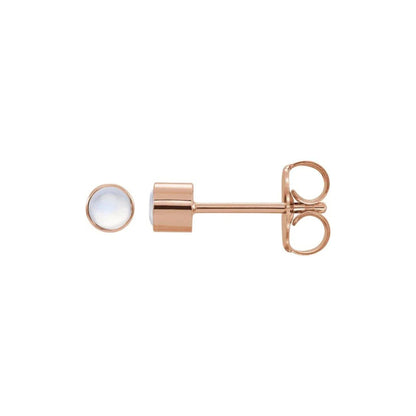 Mini Moonstone Stud Earrings