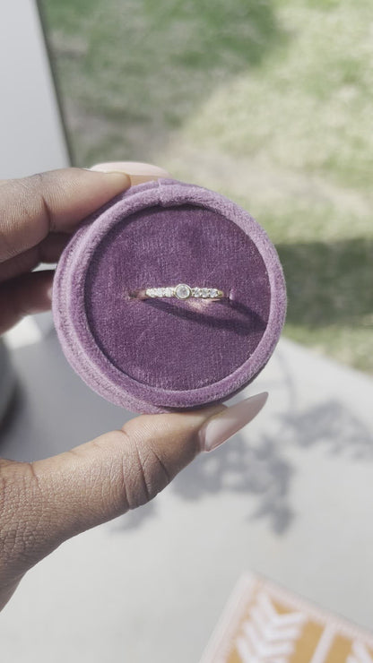 Moonstone & Diamond Stacking Ring