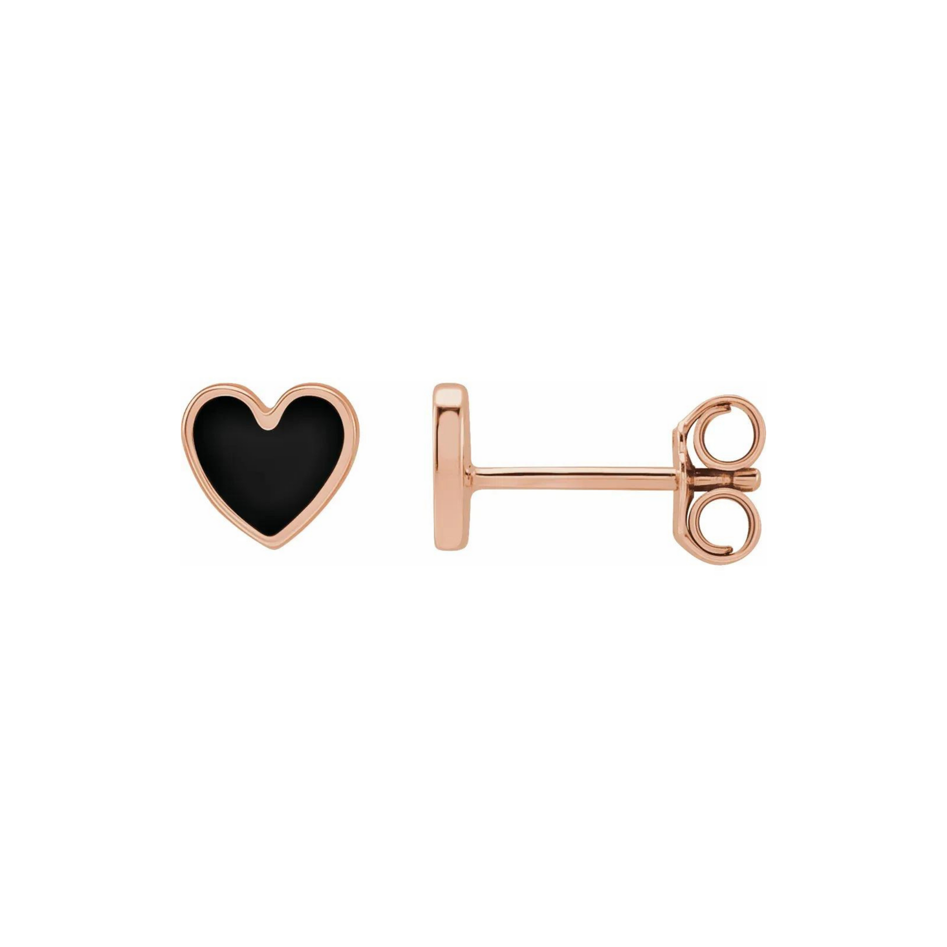 Full Heart Stud Earrings - ALIZETI