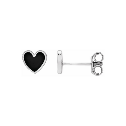 Full Heart Stud Earrings - ALIZETI