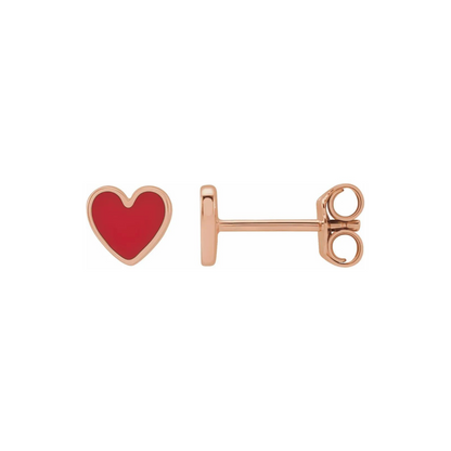 Full Heart Stud Earrings - ALIZETI