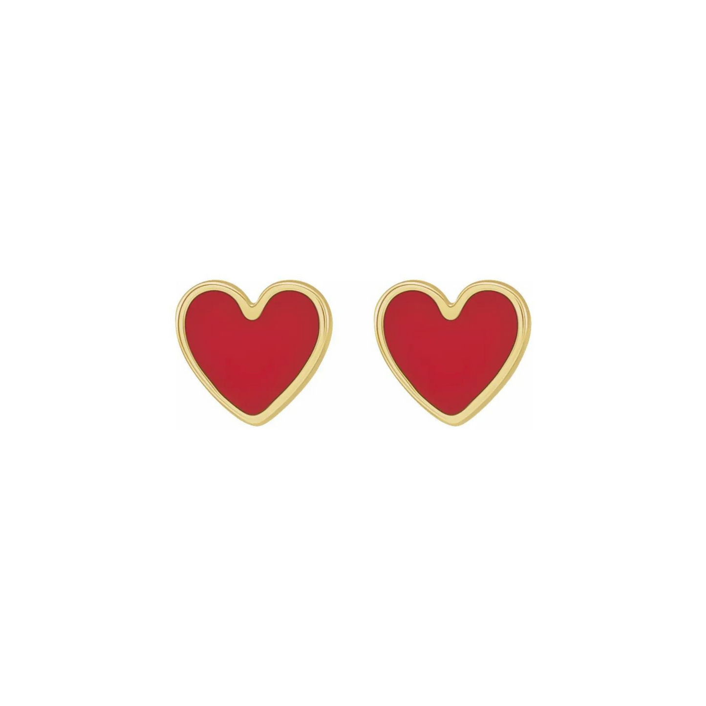 Full Heart Stud Earrings - ALIZETI