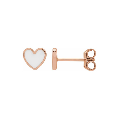 Full Heart Stud Earrings - ALIZETI