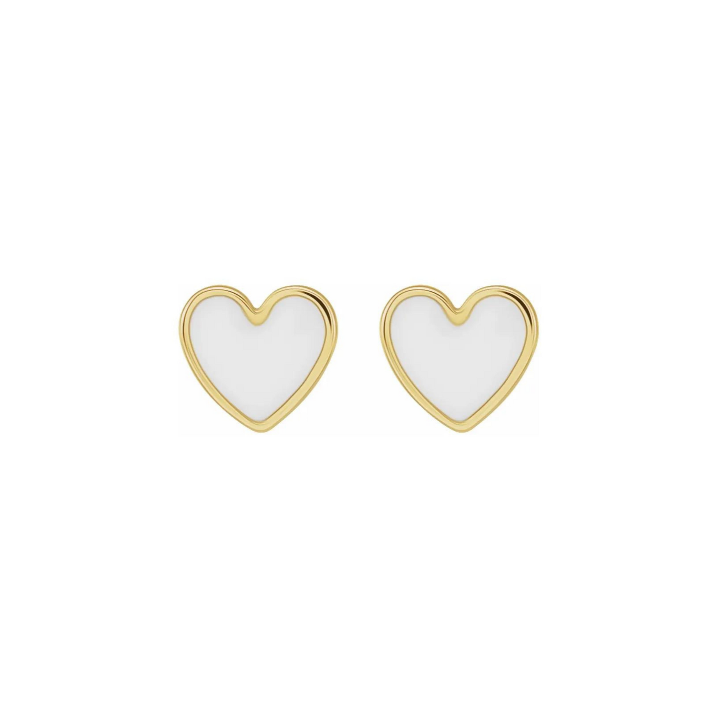 Full Heart Stud Earrings - ALIZETI