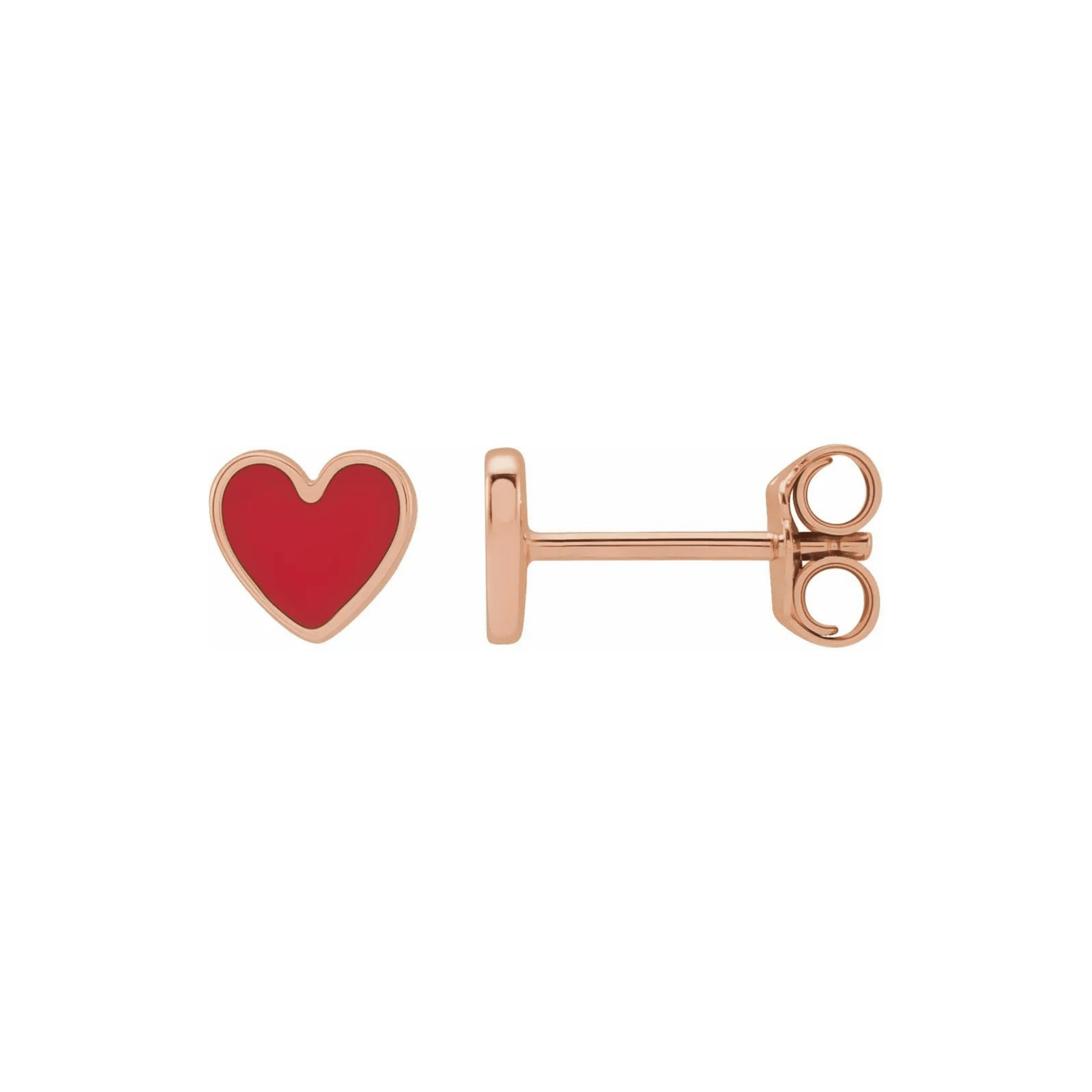 Full Heart Stud Earrings - ALIZETI FINE