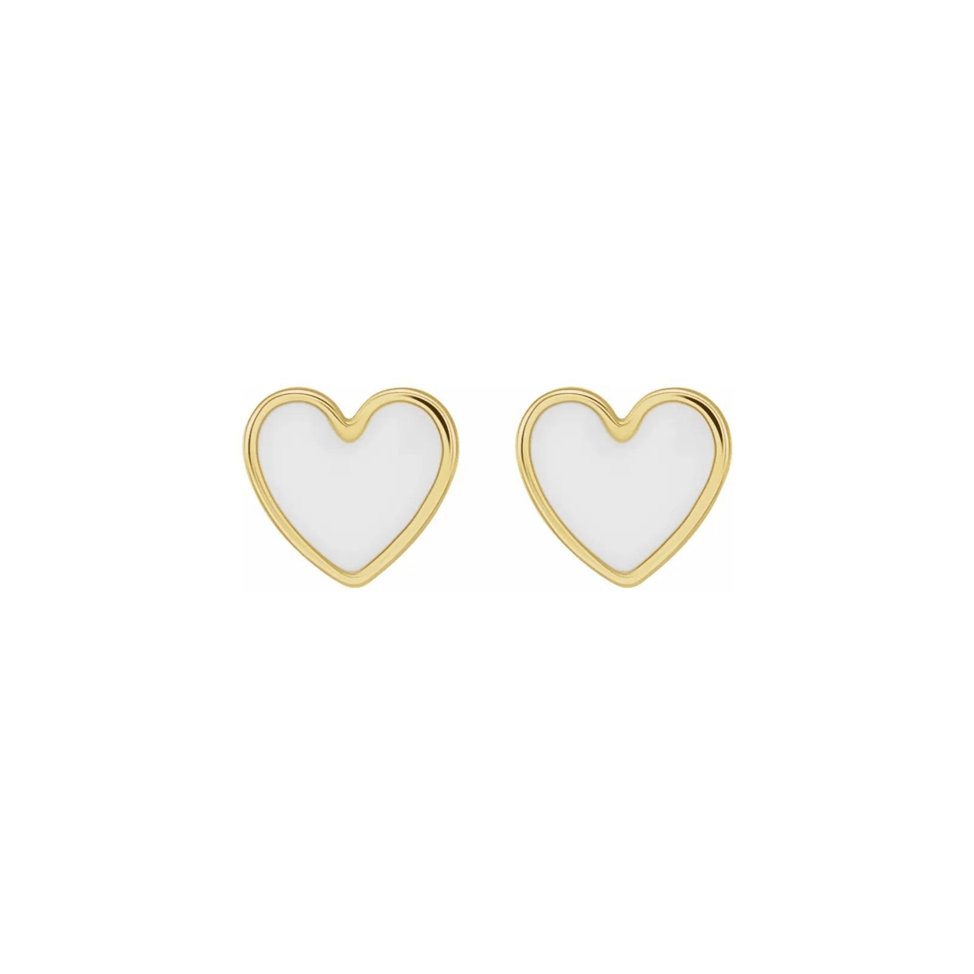 Full Heart Stud Earrings - ALIZETI FINE