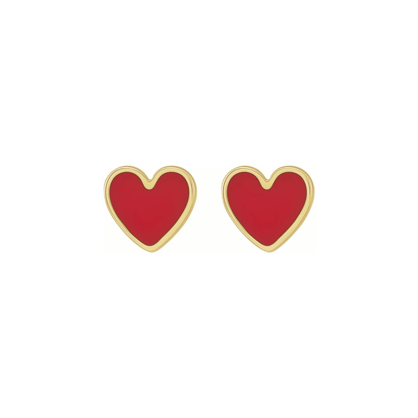 Full Heart Stud Earrings - ALIZETI FINE