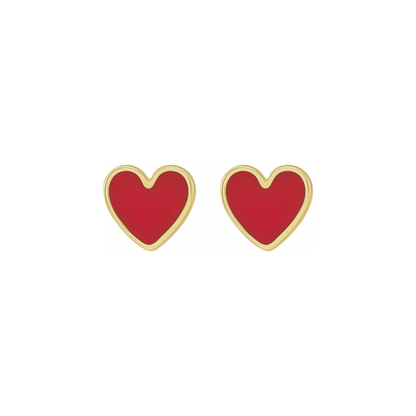 Full Heart Stud Earrings - ALIZETI FINE