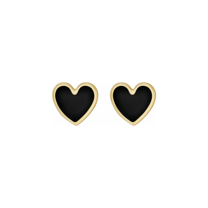 Full Heart Stud Earrings - ALIZETI FINE