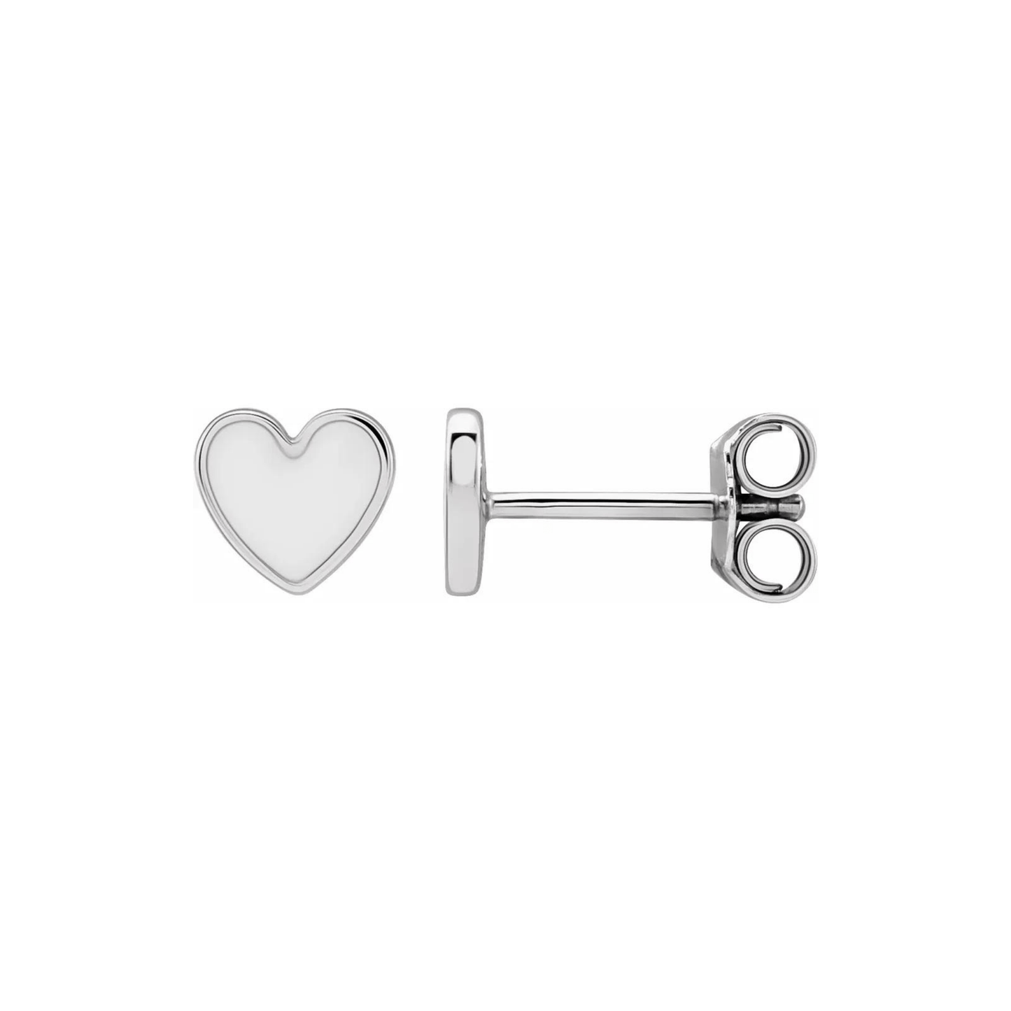 Full Heart Stud Earrings - ALIZETI FINE