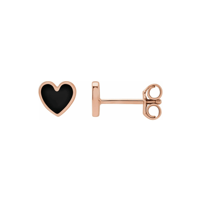 Full Heart Stud Earrings - ALIZETI FINE