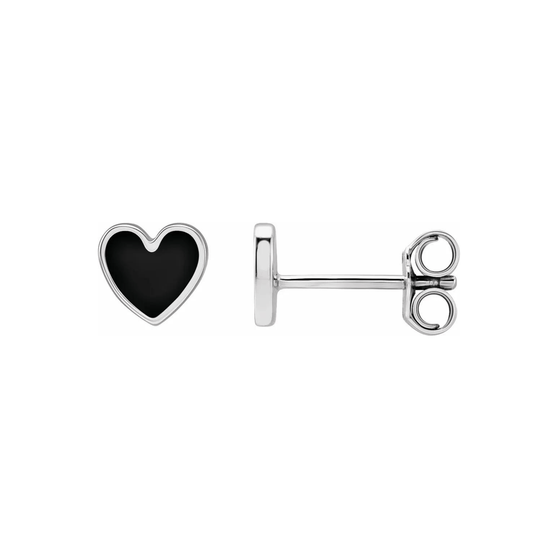 Full Heart Stud Earrings - ALIZETI FINE