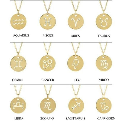 Horoscope Disc Pendant - ALIZETI FINE