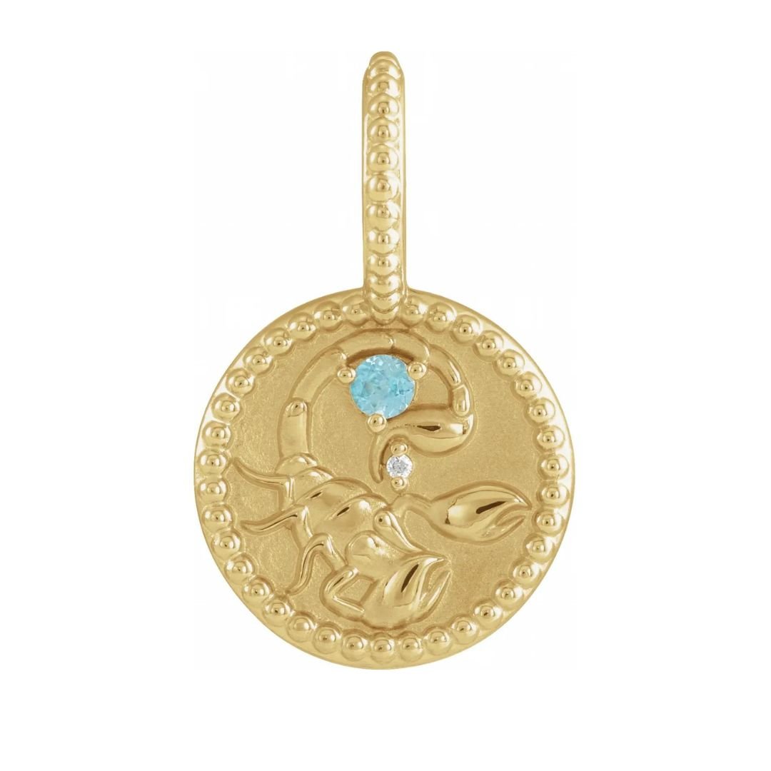 Horoscope Gemstone Medallion - ALIZETI FINE