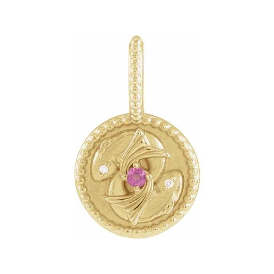 Horoscope Gemstone Medallion - ALIZETI FINE