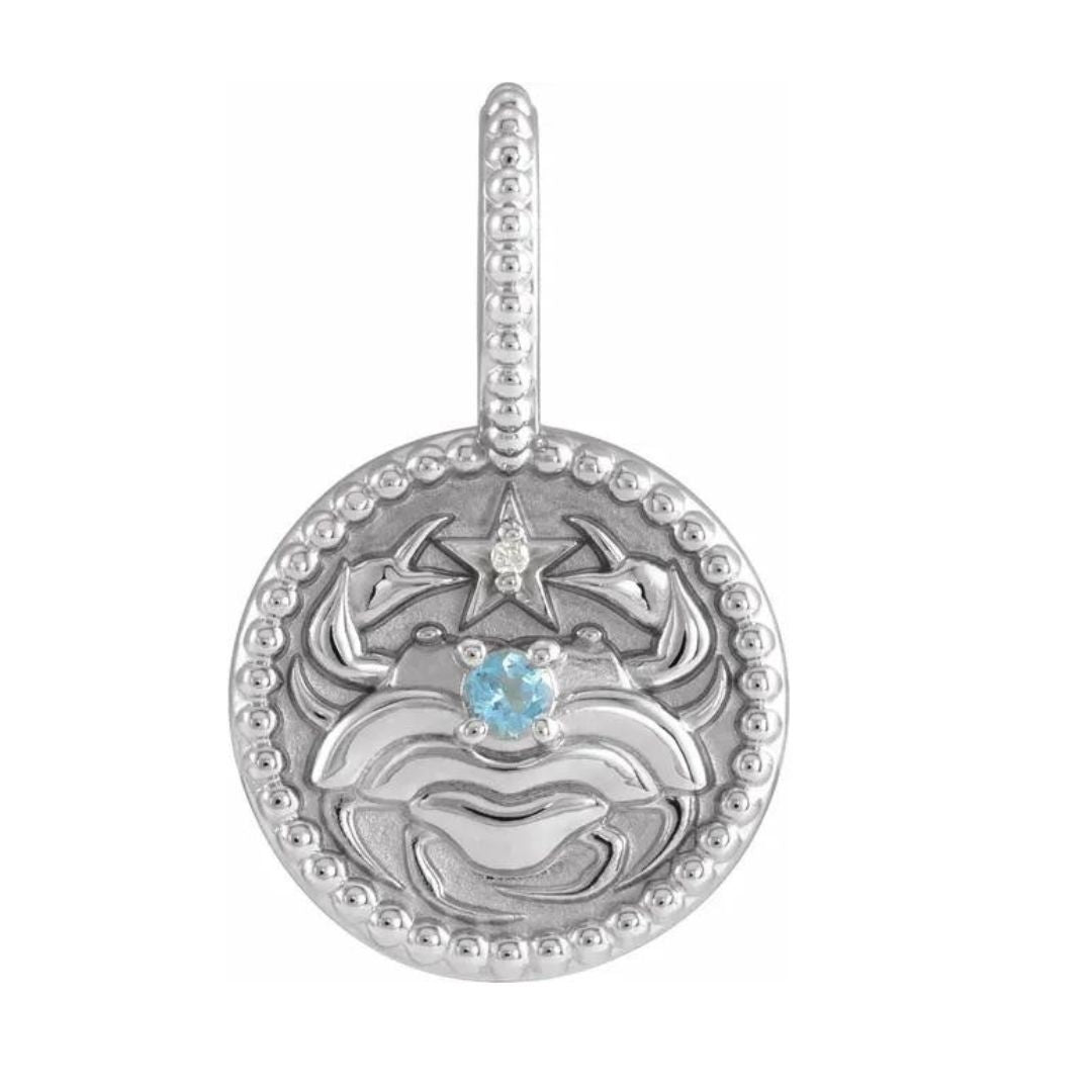 Horoscope Gemstone Medallion - ALIZETI FINE