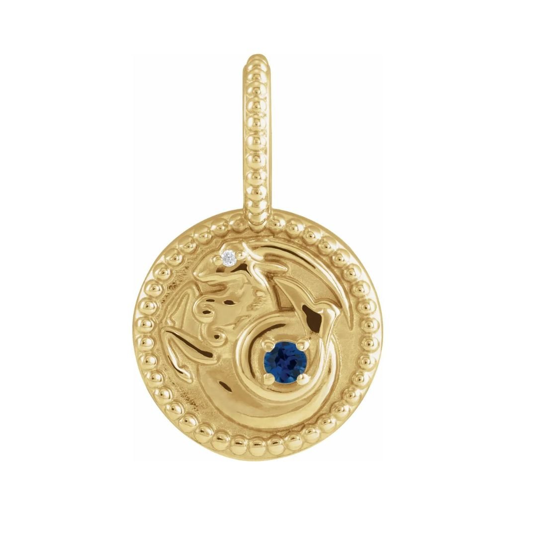 Horoscope Gemstone Medallion - ALIZETI FINE