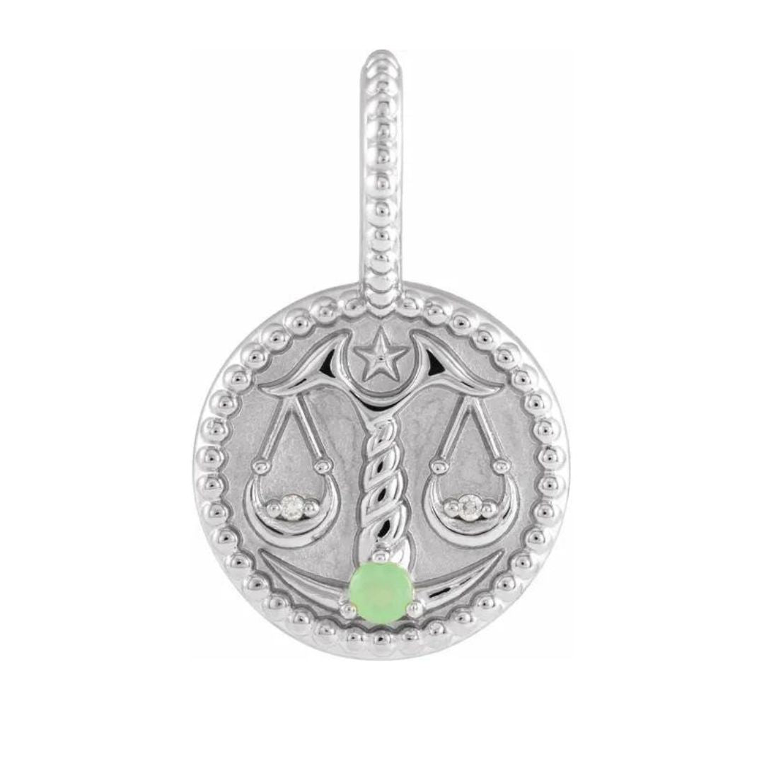 Horoscope Gemstone Medallion - ALIZETI FINE