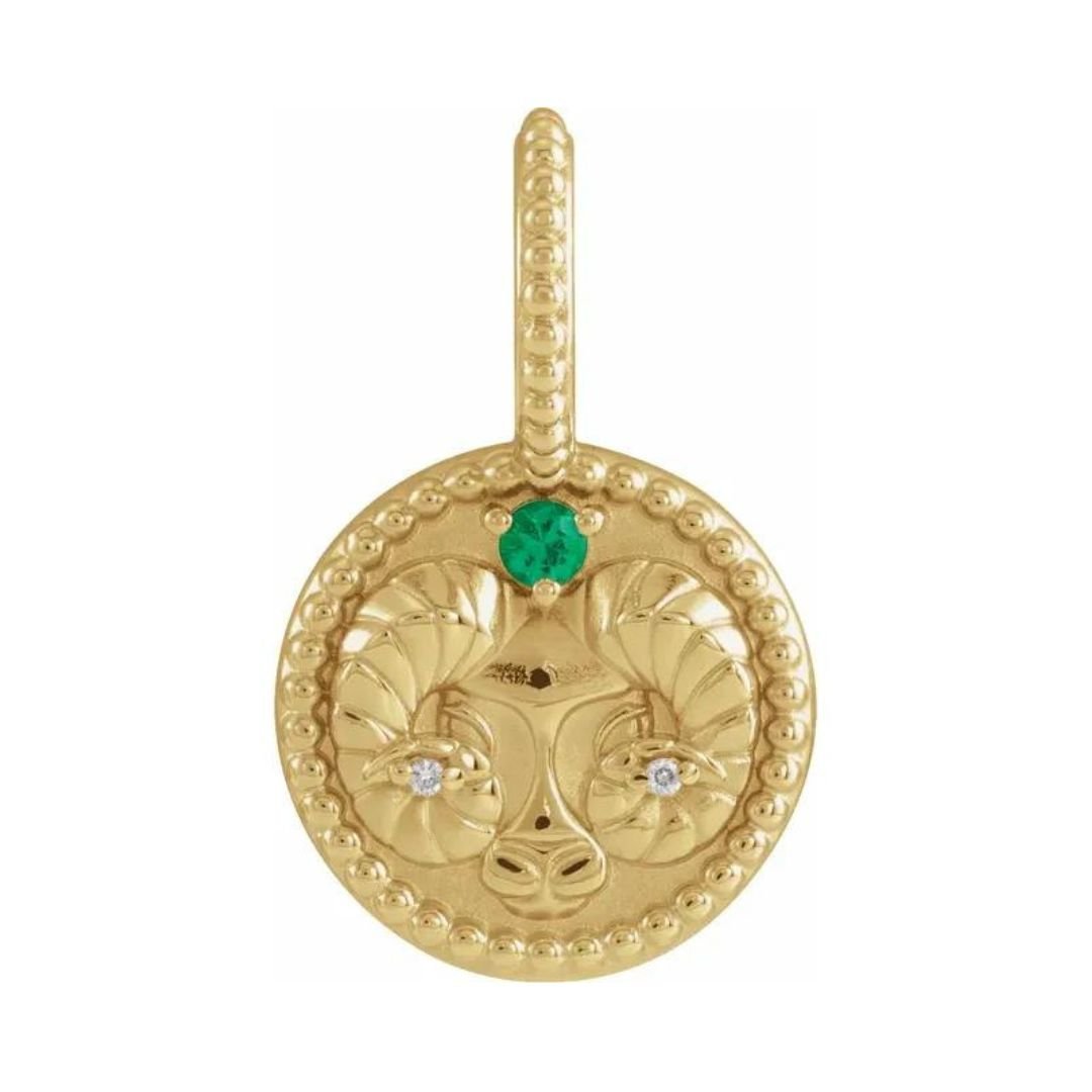 Horoscope Gemstone Medallion - ALIZETI FINE