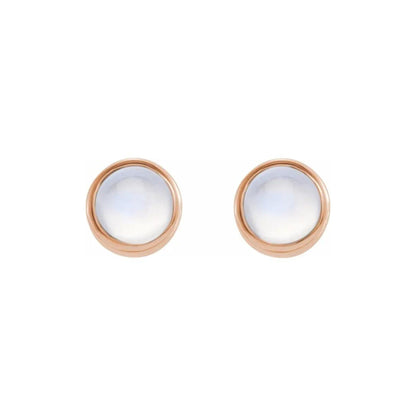 Mini Moonstone Stud Earrings - ALIZETI FINE