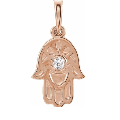 Natural Diamond Hamsa Necklace - ALIZETI FINE